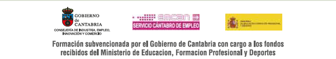 Formación subvencionada por el Gobierno de Cantabria con cargo a los fondos recibidos del Ministerio de Educación, Formación Profesional y Deportes