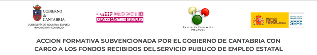 Acción formativa subvencionada por el Gobierno de Cantabria con cargo a los fondos recibidos del Servicio Público de Empleo Estatal